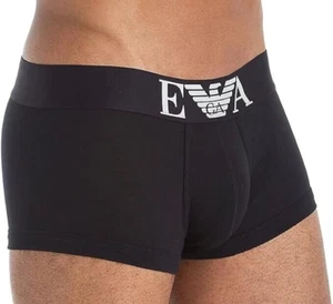 Emporio Armani Men's Essentials Stretch Cotton Trunk Underwear, Large, Black - Picture 1 of 3