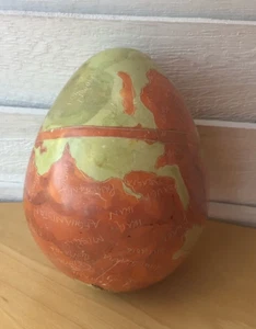 Huevo Forma Tierra Mármol Ónix Ciudades Países Mundo Alabastro Verde Naranja Mapa - Imagen 1 de 7