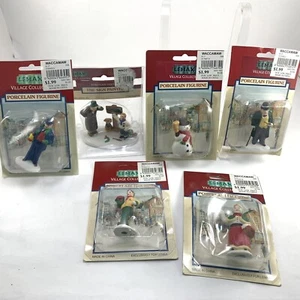 Vintage Lemax Weihnachtsdorf Figuren Menschen Zubehör Winter 6 Stück - Bild 1 von 9