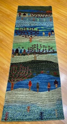 3 X 8 Ft Nature Print Luri gabbeh Runner RUg - Image 1 of 4