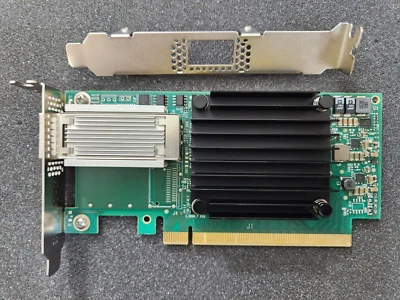 MELLANOX CONNECTX-4 QSFP28 LP FH 40Gbe 100GbE DELL Both Brackets VPI EDR IB ETH - Image 1 of 4