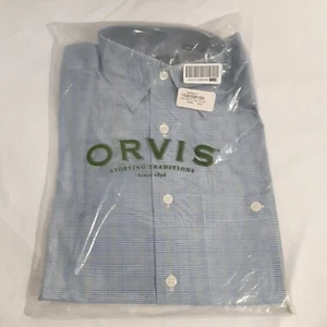 Orvis Men's Small Blue White Yellow Shirt Signature Collection Non Iron New - Picture 1 of 8