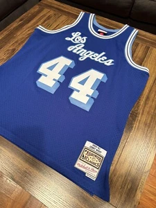 1960-61 Jerry West #44 Lakers Mens Mitchell & Ness Blue Swingman Jersey Sz XL - Picture 1 of 4