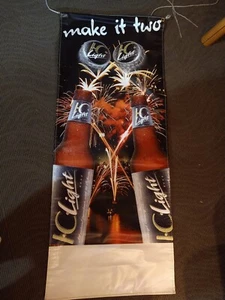 VINTAGE IC LIGHT BEER MAKE IT TWO VINAL BANNER IRON CITY PITTSBURGH BREWING CO. - Picture 1 of 4