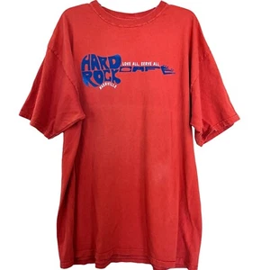 Hard Rock Cafe Nashville Tshirt XL Orange Blue Music City Love All Serve All - Picture 1 of 9