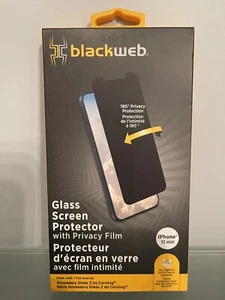 2x Blackweb CORNING Glass Screen Protector with Privacy Film For iPhone 12 Mini - Photo 1 sur 4