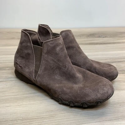 Botas al tobillo Skechers para mujer ciclistas MC Bellore marrón chocolate gamuza talla 7,5 Foto 1 de 4