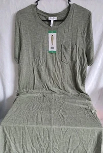 Jessica Simpson Damas Vestido Midi Talla XL Verde Ejército Camiseta Vestido Nuevo con Etiquetas - Imagen 1 de 4
