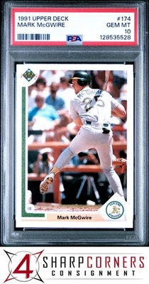 Cubierta superior 1991 #174 Mark McGwire Athletics PSA 10 Foto 1 de 2