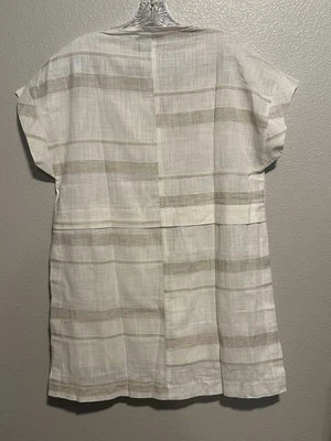 Túnica popover de linho e algodão Shosheba nova com etiquetas bolsos superiores tamanho XS MSRP $193 - Imagem 1 de 4