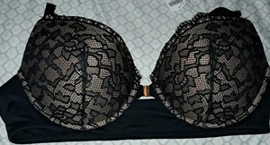 Soma 40C Bra Black Embraceable Enchanting Lace Front Closure Push Up Underwire - Picture 1 of 7