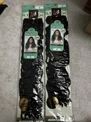 Bobbi Boss Nu Locs 24" 2X Color 1B Set of 2 Pre-Made Loop Crochet Interlocking - Image 1 of 2