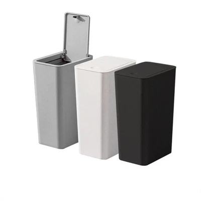 1/3pcs Space Saving Trash Can Press Cover Rubbish Case  Living Room - Image 1 of 4