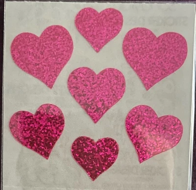 Pegatina Sandylion Corazones Brillo Mod Rosa Brillante De Colección Años 80’s Rara Nueva Foto 1 de 3