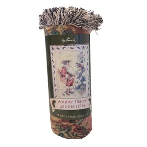 Vintage Hallmark Weihnachten Gobelin Überwurf Decke Santa 48 x 67 New Old Stock - Bild 1 von 10