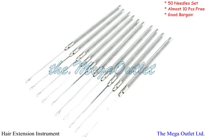 MAQNSCO Hair Extensions Pulling Needles Tool For Micro & Silicone Rings with 2mm Hook