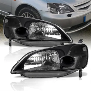 Faro esquinero transparente carcasa negra para Honda Civic 01-03 - Imagen 1 de 9