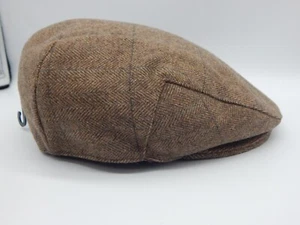 Epoch Flat Cap Brown Wool Blend Quilted Lined American Classic Newsboy CF59 - Picture 1 of 9