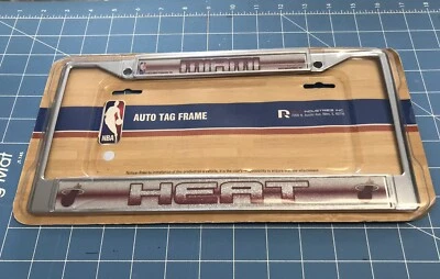 Miami Heat Metal License Plate Frame Chrome Tag Cover 6x12 Inch New In Package - Image 1 of 4