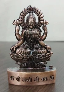 Estatua Laxmi Idol Lakshmi For Success 6,5 cm Altura Mezcla Metal Energizado - Imagen 1 de 1