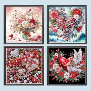5D DIY Partial Special Shaped Drill Diamond Painting Kit Love Heart Decor30x30cm - Afbeelding 1 van 24