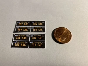 Juego de 8 calcomanías personalizadas de matrícula de California negras 1/18 para autos diecast) - Imagen 1 de 2