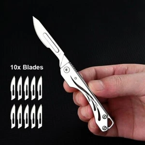 Folding Utility Knife Scalpel Blade Outdoor Camping Survival Pocket EDC Tools - Picture 1 of 12