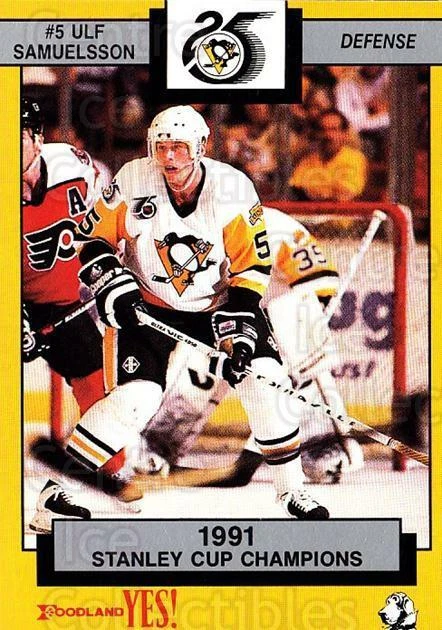 1991-92 Pittsburgh Penguins Foodland #2 Ulf Samuelsson - Image 1 of 1