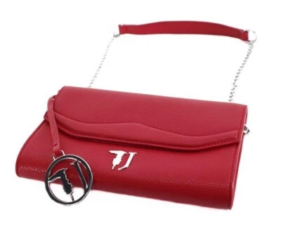 Неиспользованный TRUSSARDI джинсы Trussardi наплечная сумка через плечо кожи красный логотип - Изображение 1 из 4