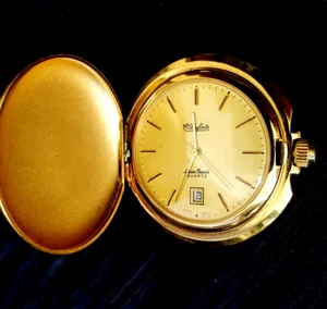 Vintage Dufonte Lucien Piccard Swiss Inspired Date Pocket Watch Everything Works - Picture 1 of 8