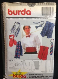 Pattern Burda 3403, men’s vest, waistcoat, ties, cummerbund - Picture 1 of 2