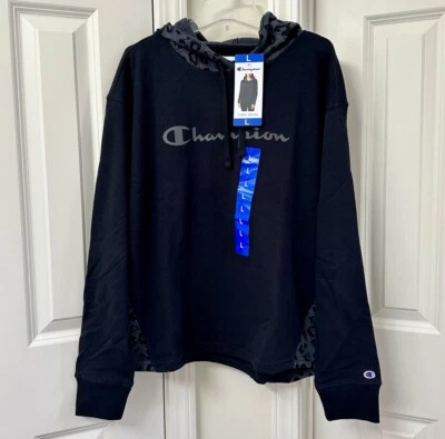 Champion Ladies' Color Block Hoodie, Size-L, Black - Image 1 of 3