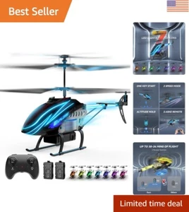 RC Helicopter for Kids - 30 Mins Flight with 7 LED Light Modes & Altitude Hold - Picture 1 of 11