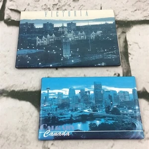 Calgary Victoria Canada Scenic Dusk Cityscapes Refrigerator Magnets Lot Of 2 - Picture 1 of 3