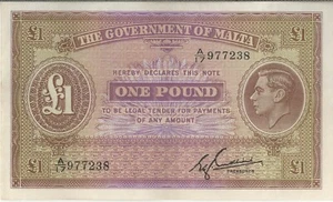 BILLETE MALTA 1 P20c 1943 GEF-AU - UN BILLETE MUY BRILLANTE Y EXCEPCIONALMENTE LIMPIO - Imagen 1 de 2