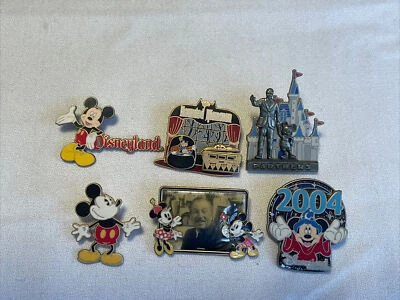 批量 6 件 迪士尼 DLR 100 岁 生日相框 系列 米奇、米妮和沃尔特胸针 — 第 1/4 张图片