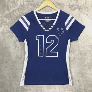 Camiseta deportiva azul pequeña de los Indianapolis Colts #12 Andrew Luck del equipo de la NFL para mujer - Imagen 1 de 12