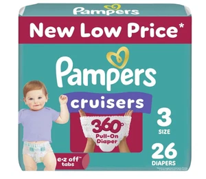 Pannolini Pampers numero 26 - Cruisers 360 - taglia 3, a prova di bambino, 100% - Foto 1 di 3