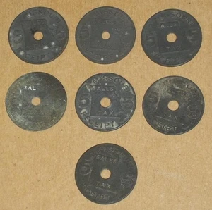 7 VINTAGE MISSOURI SALES TAX TOKENS, 5 - Picture 1 of 2