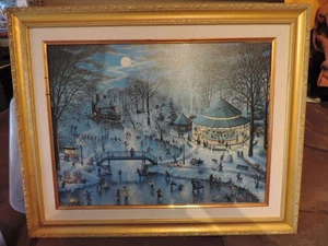 KARL DOERFLINGER ON CANVAS FRAMED ROGER WILLIAMS PARK CAROUSEL & MORE FRAMED - Picture 1 of 6