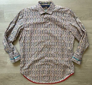 Robert Graham Knopfleiste Hemd Paisley Flip Manschette Langarm Herren Größe Large B2 - Bild 1 von 17