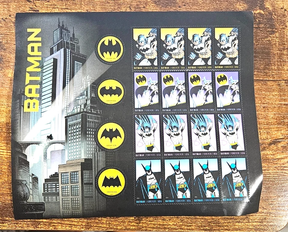 2014 DC Comics Batman Forever Stamps Sheet Of Twenty NOT Sealed - Image 1 of 2