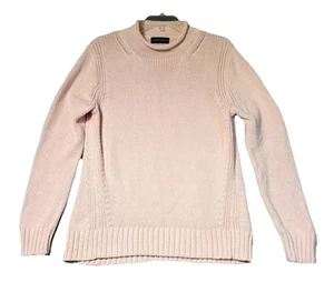 J.Crew Always Womens L Pink Roll Neck Sweater 100% Cotton Knit Soft Cozy Classic - Picture 1 of 13