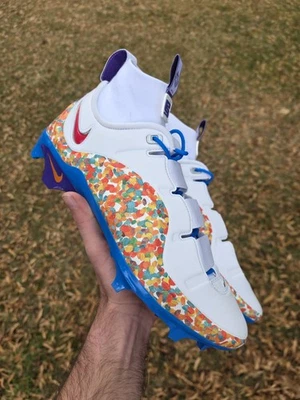 Nike LeBron IV Menace 3 Fruity Pebbles Football Cleats Size 12 NEW - Image 1 of 4