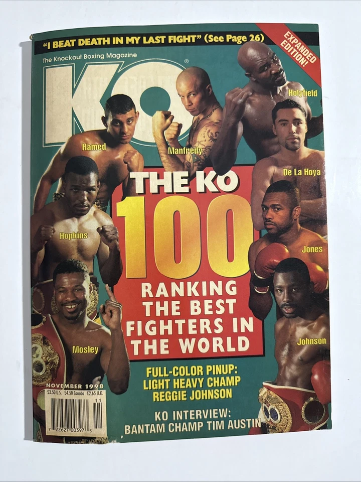 Boxing KO magazine 1998 Naseem Hamed ANGEL Manfredy REGGIE Johnson ROY JONES - Image 1 of 1