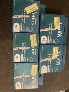 5~Gillette Venus Facial Hair & Skin Care Razor Refills 4 Cartridges Ea 20 TOTAL - Picture 1 of 4