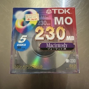 TDK MO - R230MX5PA 230MB MO Dysk optyczny 5disk dla komputerów Mac nieotwarty - Zdjęcie 1 z 3