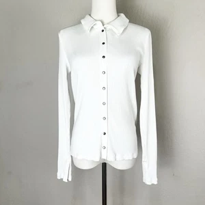 Cárdigan Madewell Frontal a Presión Top Calce Ajustado Invierno Blanco Cuello NS585 Talla Pequeña - Imagen 1 de 9