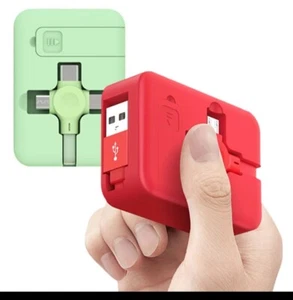 chargeur portable USB type C, 4 en 1, rétractable avec support de téléphone - Photo 1/9