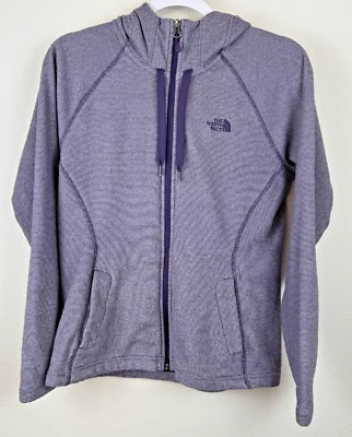 Chaqueta con Capucha THE NORTH FACE Para Mujer Talla Mediana Cremallera Completa Púrpura Rayas Finas Foto 1 de 4